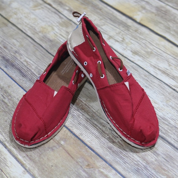 TOMS Shoes - Toms Canvas Slip On Boat Shoes Toggles Two Tone